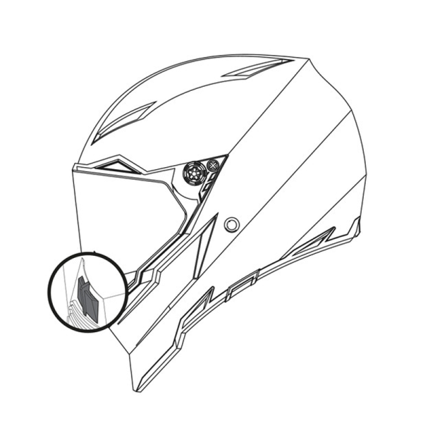 AGV AX8 Dual Evo Breath Deflector, Black